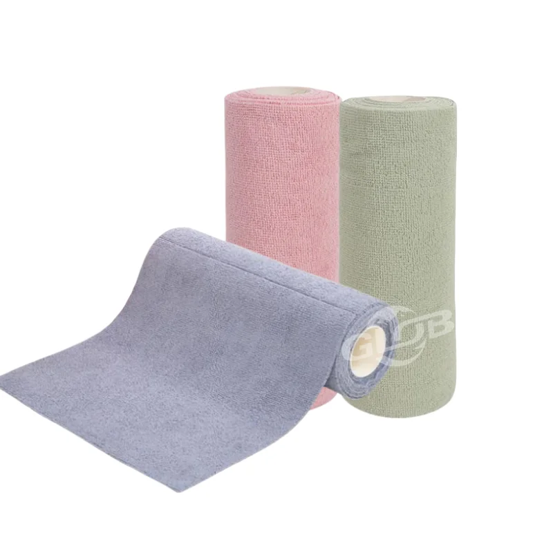 Reusable Tear Away Microfiber Cleaning Cloth Roll 9.8x9.8 Multi-Purpose Microfiber Cleaning Rolls for Kitchen Car Glass