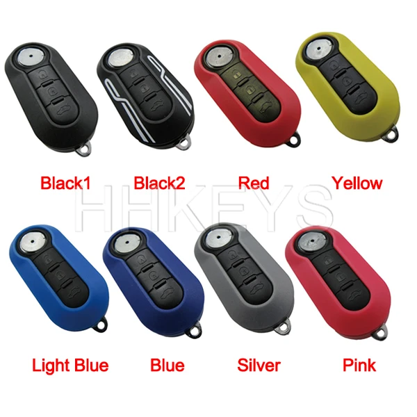 Best quality 3 buttons remote flip car key case cover with logo for Fiat 500