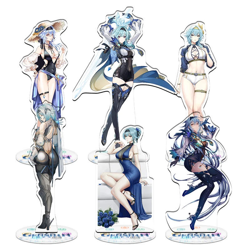 8CM Genshin Impact Diluc Jean Lisa Tartaglia Paimon game toys Acrylic Stand figures keychain pendant decoration for player