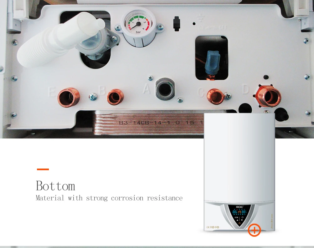 ROC Famous Brand Condensing China Pumps Gas Boiler Instant Hot Water Gas Water Heater Room Heating for Home