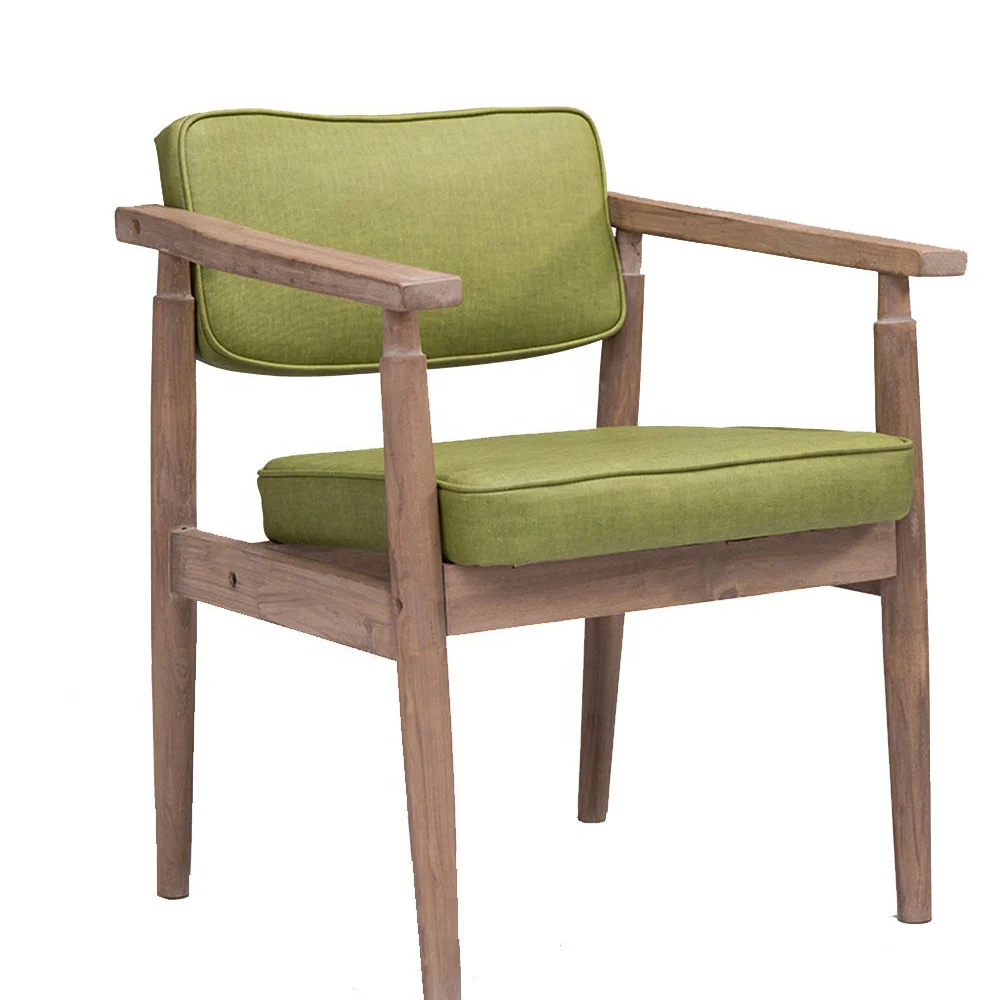 Best Selling Products Outdoor Simple Leisure Chair Nordic Wooden Green Dining Chairs