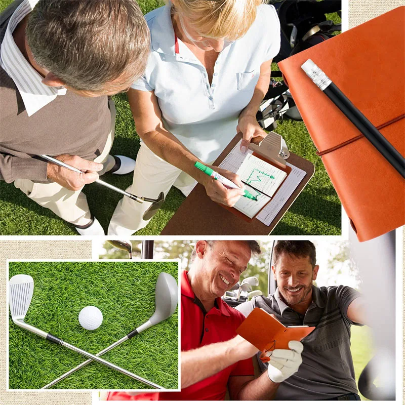 Golf Scorecard Book With Pencil Leather Golf Journal Notebook Golf Log Book Pocket Score Book for Men