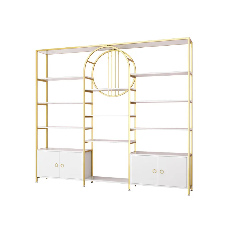 Foshan Meicheng Factory Designed Beauty Nail Salon Stores Products Display Shelf Cosmetic Shop Show Cabinets with Lights