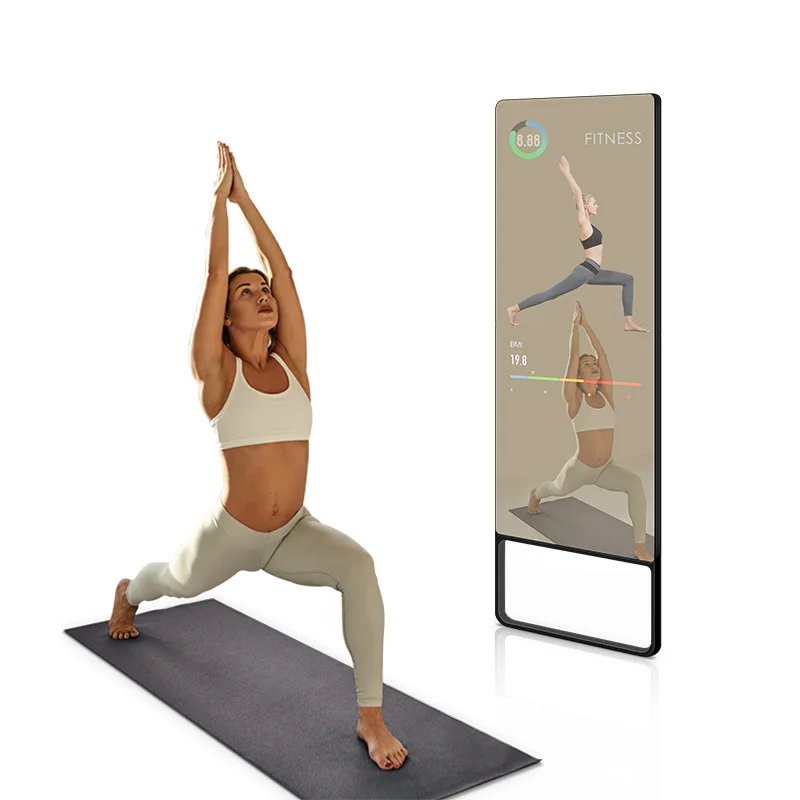 5 Megapixel Front Camera Interactive Digital Signage Workout Mirror For Fitness