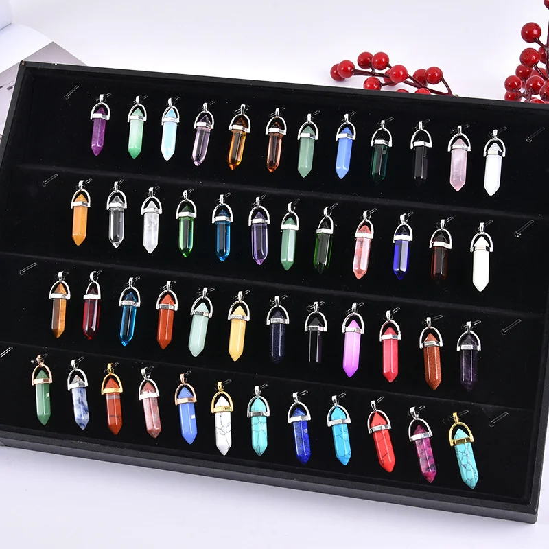 Wholesale Crystal Decoration Jewelry Hexagonal Prisms Pendant Personality Necklace For Gifts