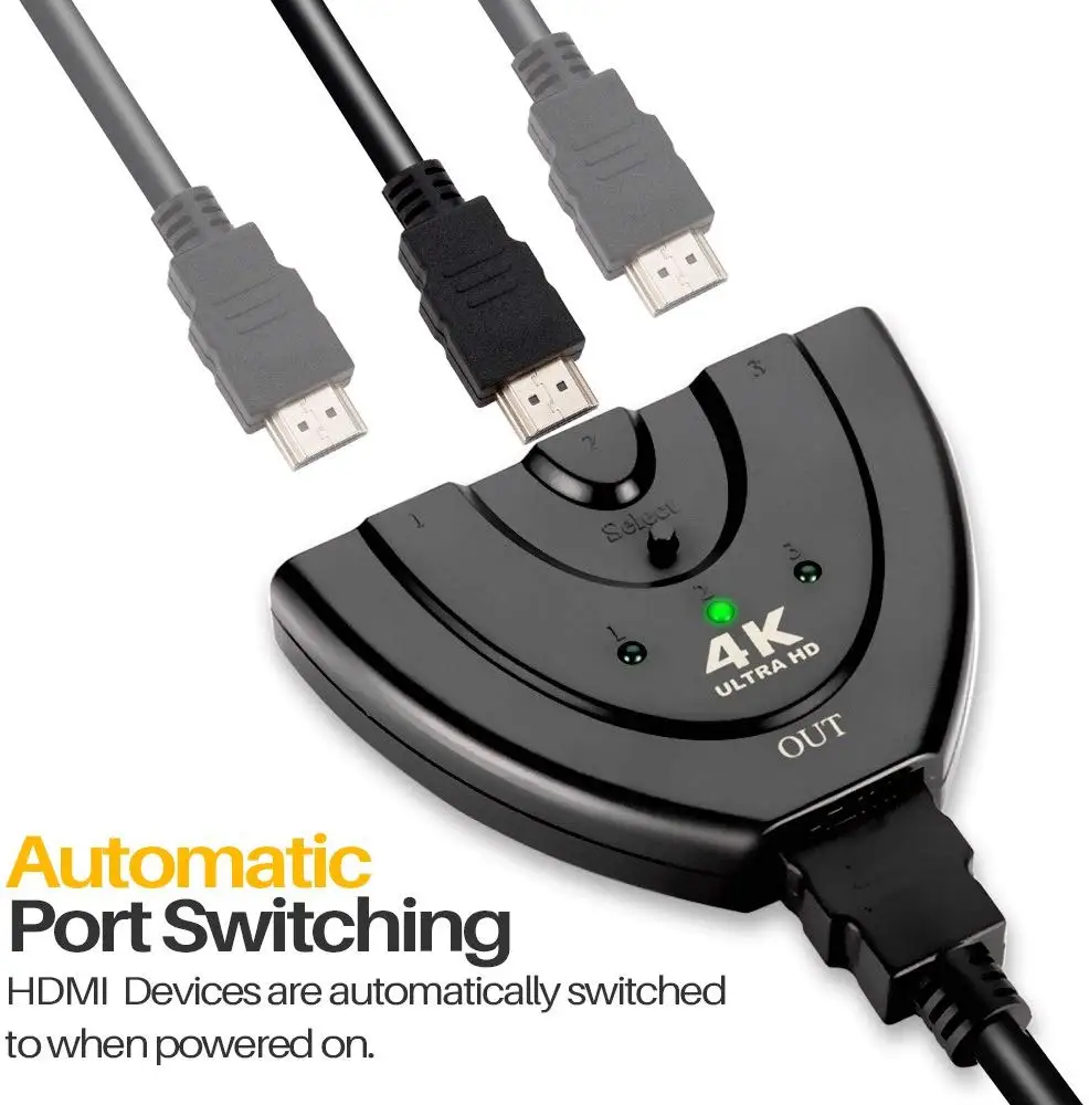 3 Input 1 Output Hub HDMI Switch Version 3in 1out Construction Multi Port 3D Video Switcher 4K*2K