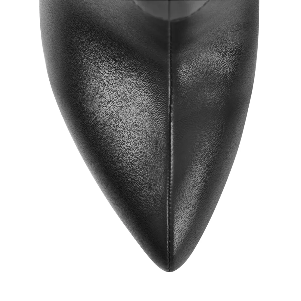 Black PU stiletto heels knee high boots of customized shoes