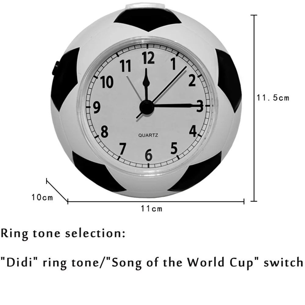 1pc  Football Creative Desk Clock Simple Student Silent Alarm Clock Home Desktop Cute Children Cartoon Funny Time  British clock
