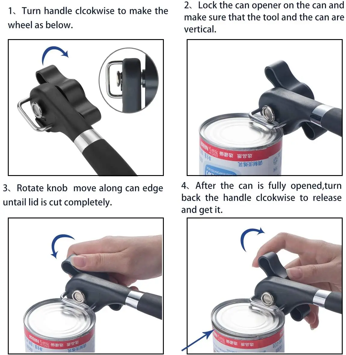 Ручной консервный нож без царапин с гладкой кромкой безопасный ручной консервный нож сверхмощный безопасный консервный нож из нержавеющей стали для разрезания консервных ножей