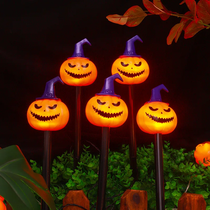 Halloween Solar Pumpkins Lanterns Outdoor Halloween Lights for Yard & Garden Decorations Festive & Scary Pumpkin LED Lights