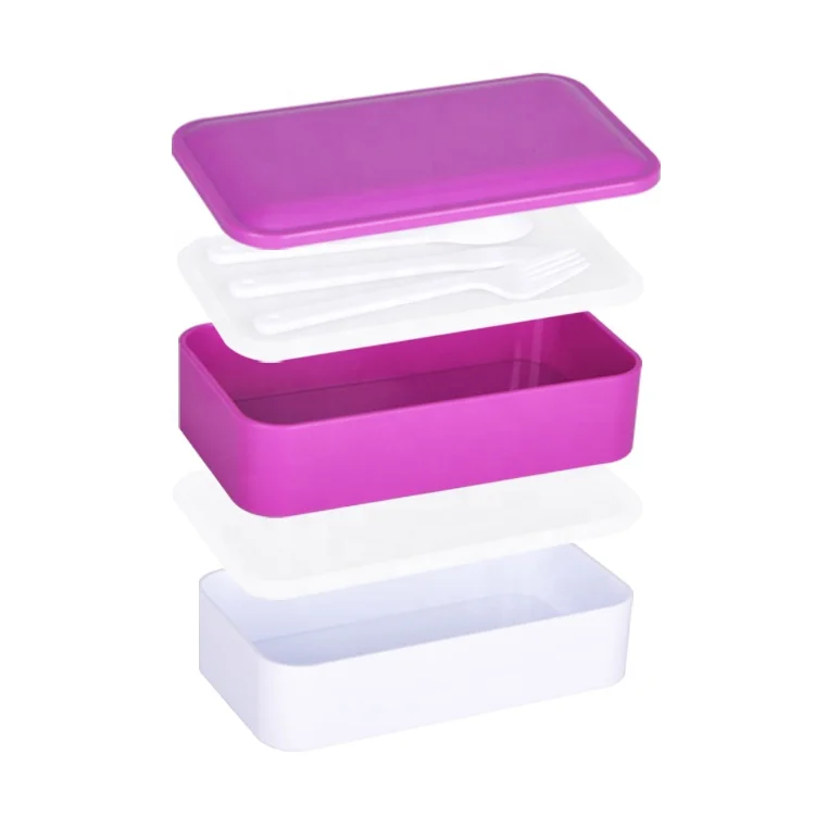 Ecofriendly 2 Layer Lunch Bento  Plastic Lunch Box For Office