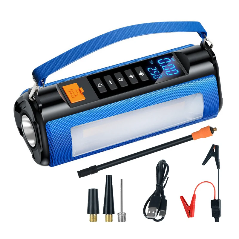 Multi-function 12V 24V Rechargeable Battery Powered Cordless Tire Inflator Compact Mini Portable Power Jump Starter