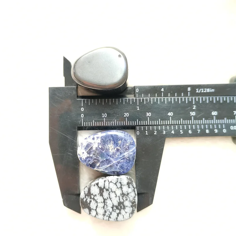High-quality Healing Stones Pendant Natural Snowflake Obsidian Sodalite Crystal Water Drop for Necklace Decoration