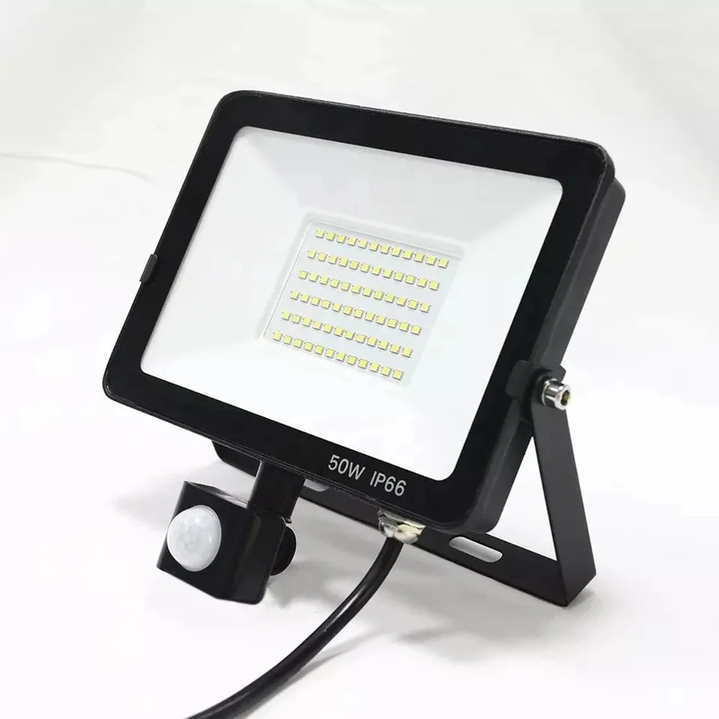 Quick Shipping Outdoor Pir Motion Sensor Led Flood Light 20w 30w 50w 100W Security Detector Activated Light