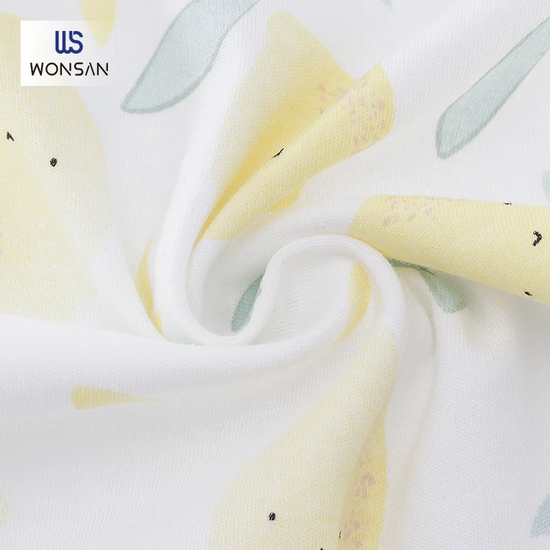 1MOQ Stock 100%Cotton For Baby T-shirt Clothing Material Double Sided Children Fruit Printed Interlock Fabric Tissu Customizable