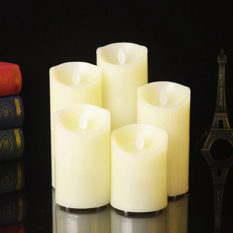 
USB charge real paraffin wax flickering LED candles with remote 