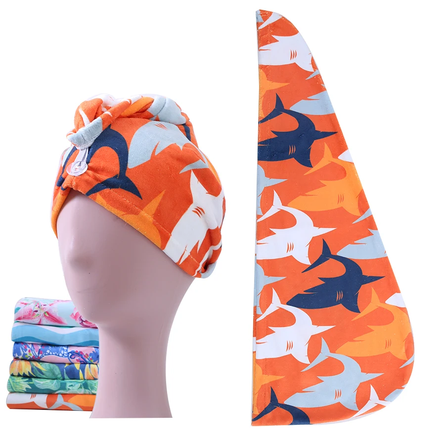 High absorbency custom logo microfibre hair dryer towel wrap