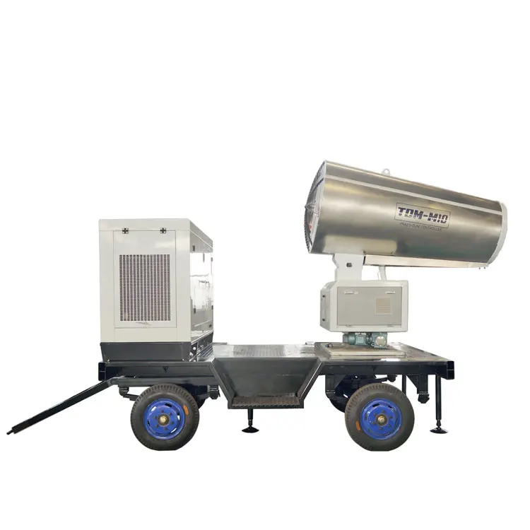 Mobile Dust Suppression Fog Cannon 100m Trailer Water Mist Cannon Dust Reduction in Mining or Construction Sites