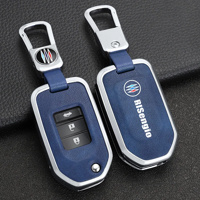 Remote Key Cover Zinc Alloy+Leather Car Key Case Suitable for Honda Avancier Vezel Accord Civic Jade Fit Crider Odyssey Elysion