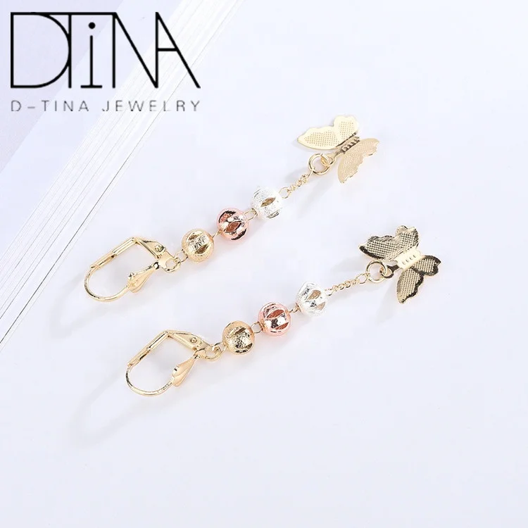 Fashion Hollow Rosary earrings Vertical Butterfly Long earrings