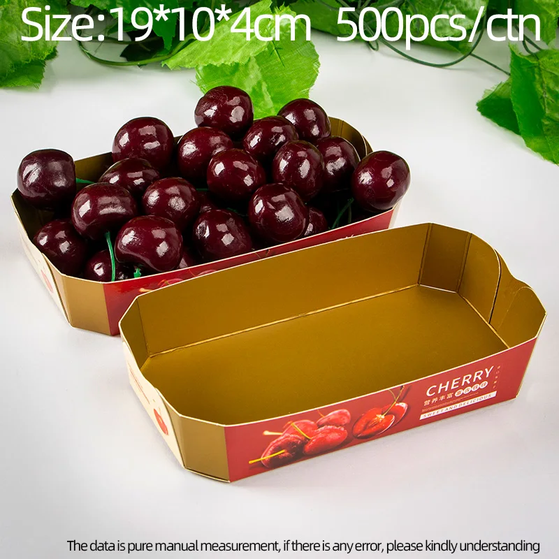 Disposable Cardboard Tray Fruit Packaging Cherry Tomato Box Fresh Fruit Take Away Paper Fruit Tray