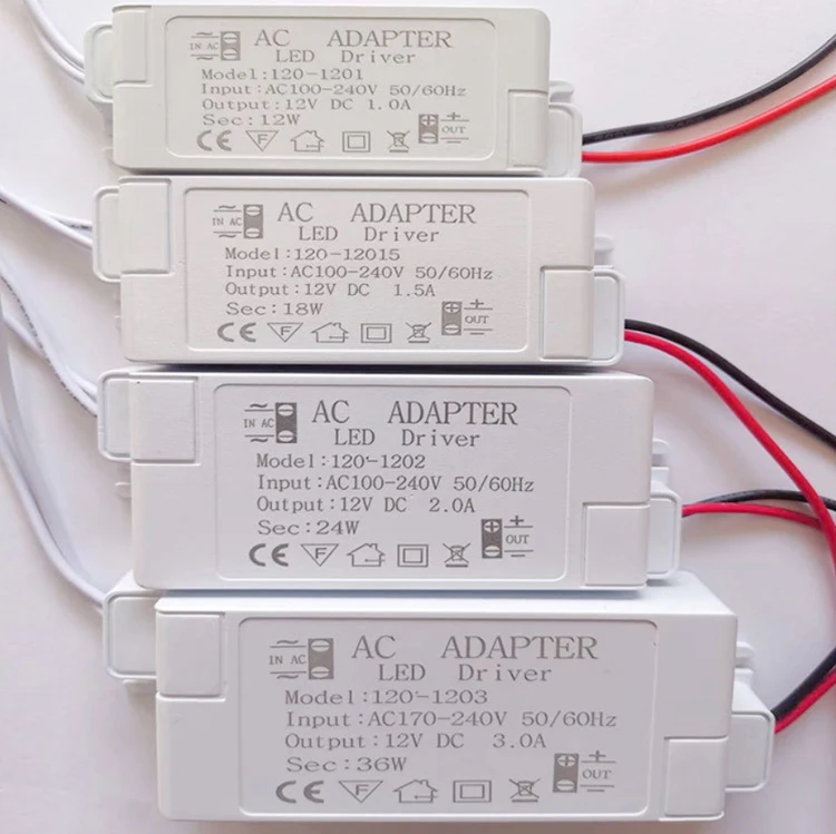 Led Driver 12v Outdoor 12W 1A 12V 24W 2A 36W AC220 to Power Supply Constant Voltage Lighting Transformers