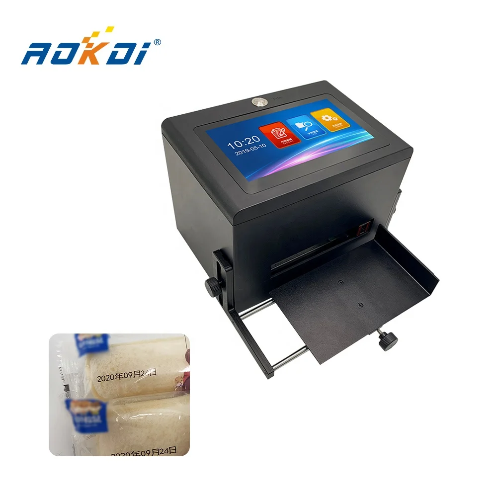 AOKDI 2021 Ceramic Date Code Inkjet Batch Code Printer For Packaging Date Printer Bar Code Inkjet Printer Logo Printing Machine