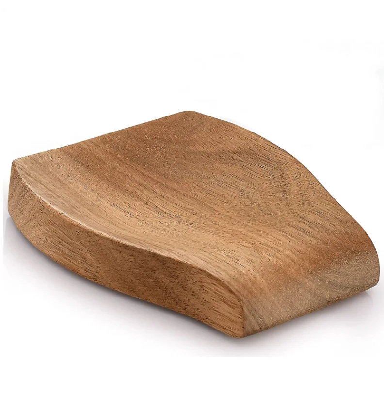 Custom Shape Acacia Wood Wholesale Utensil Cooking Spoon Rest Holder for Kitchen Counter