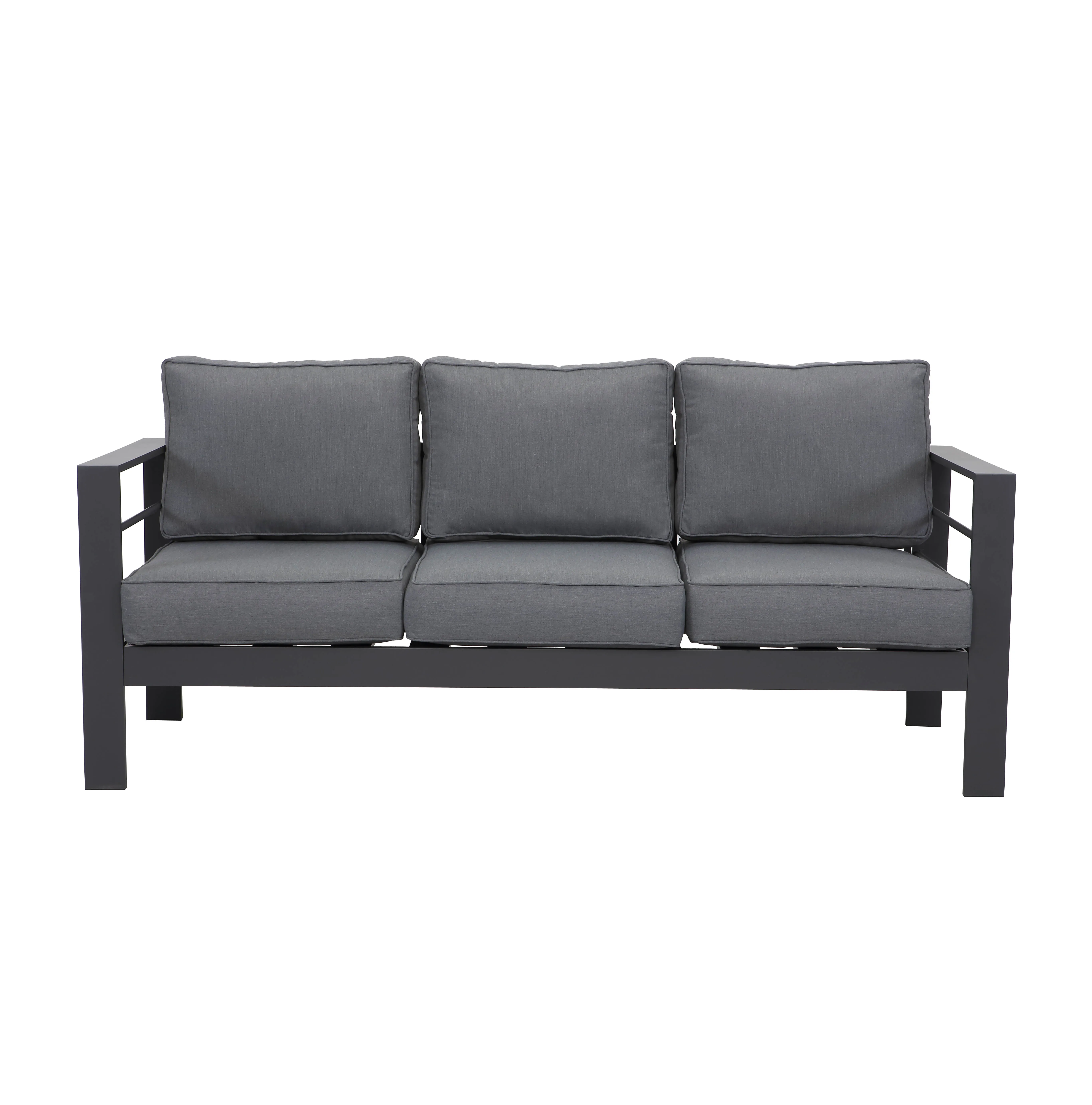 Luxury A 3-seat Conversation Sofa with Cushions Outdoor Aluminum Sofa Furniture for Patio Usage