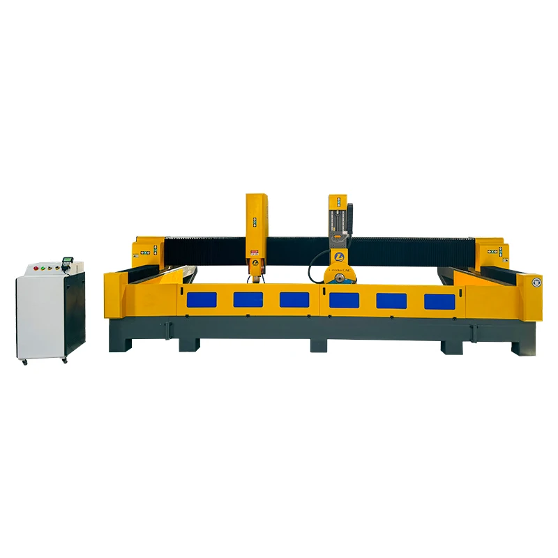 Jinan Leeder Factory 3d Carving Marble Granite Stone Cutting 3 Axis 4 Axis 5 Axis Stone Cnc Router With Saw Blade