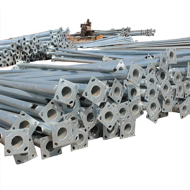 Professional street light steel pole galvanized pole 6m