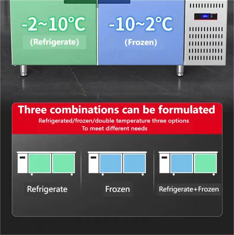 3 Door Commercial Salad bar Counter Refrigerator for Snack bar