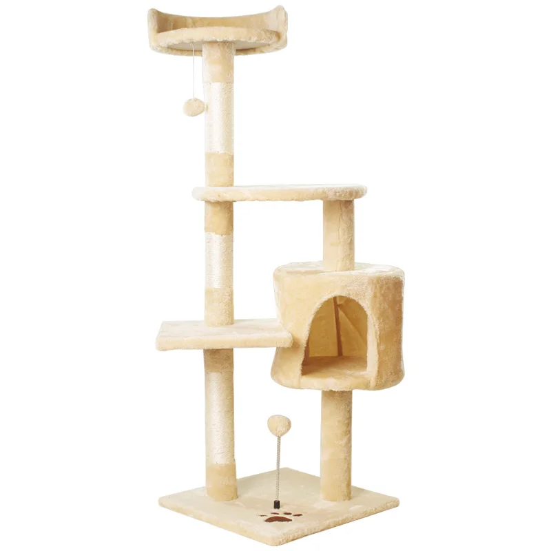 Wholesale for Big Cats 4 Layers Climbing Tower Houses Scratches  Cats Indoor Cat Tree