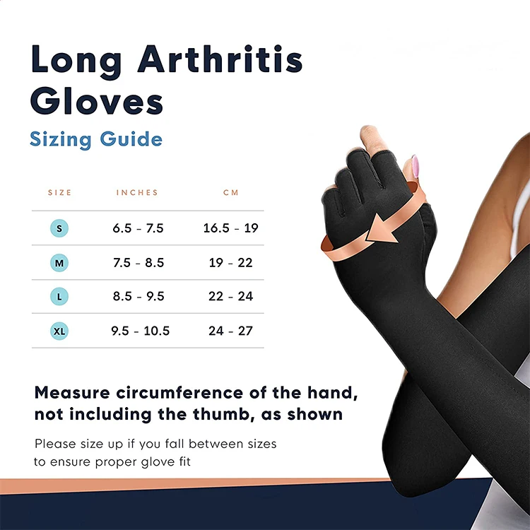 Extra Long Arthritis Gloves Copper Infused Fit Glove for Women Men Best Carpal Tunnel Computer Typing Support Hands