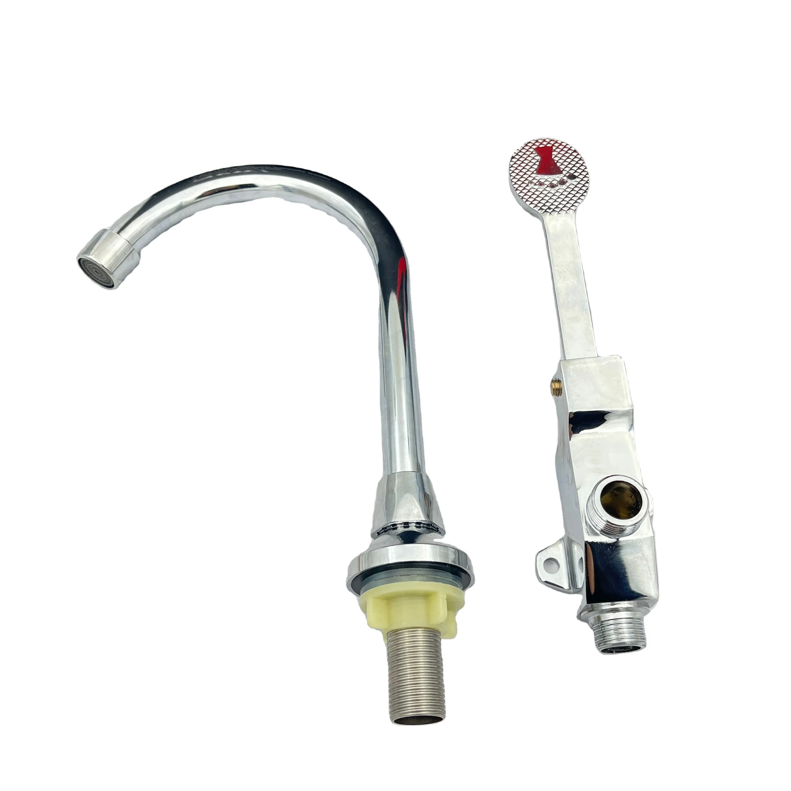 Pedal Faucet Brass Hospital Laboratory Food Factory Basin Foot Valve Single Cold Tap Switch