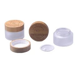 shuangyu hot sale 50G face Cream cosmetic glass jars  with nature wooden cap