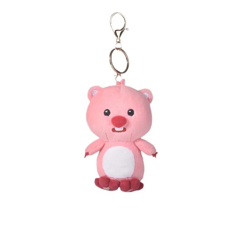 10cm Kawaii Korean Cartoon Pororo Series Plush Keychain Beaver Loopy Plush Toys Gift for Kids