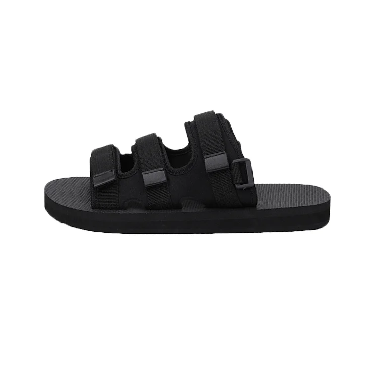 Leather Upper Beach Comfortable Flat Sandals Men Slide Slipper