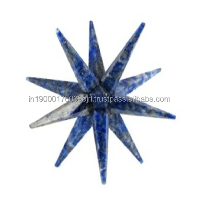 Best Selling Natural Agate Stone Gemstone Sodalite Crystal 12 Point Healing Crystals Merkaba Star for