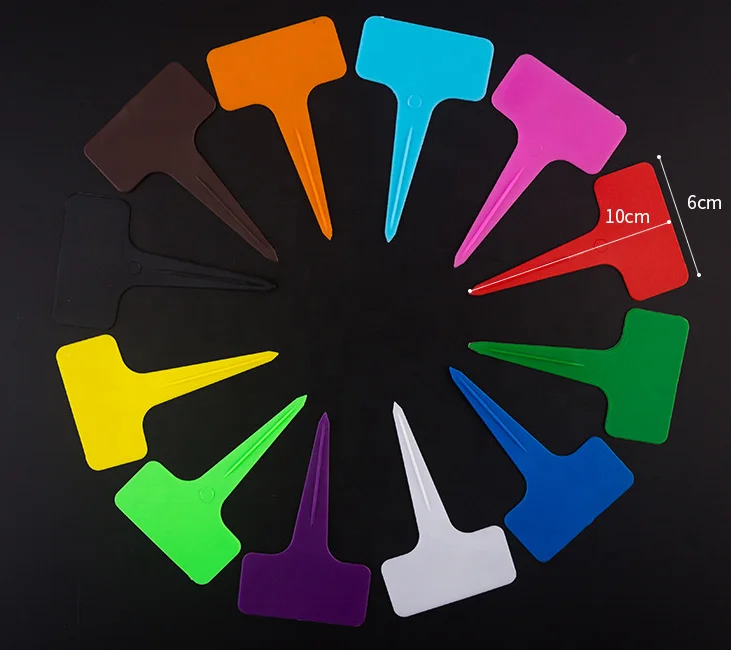 Недорогая T-образная водонепроницаемая пластиковая вставка ярлыки для сада посадочная этикетка сделано в Китае