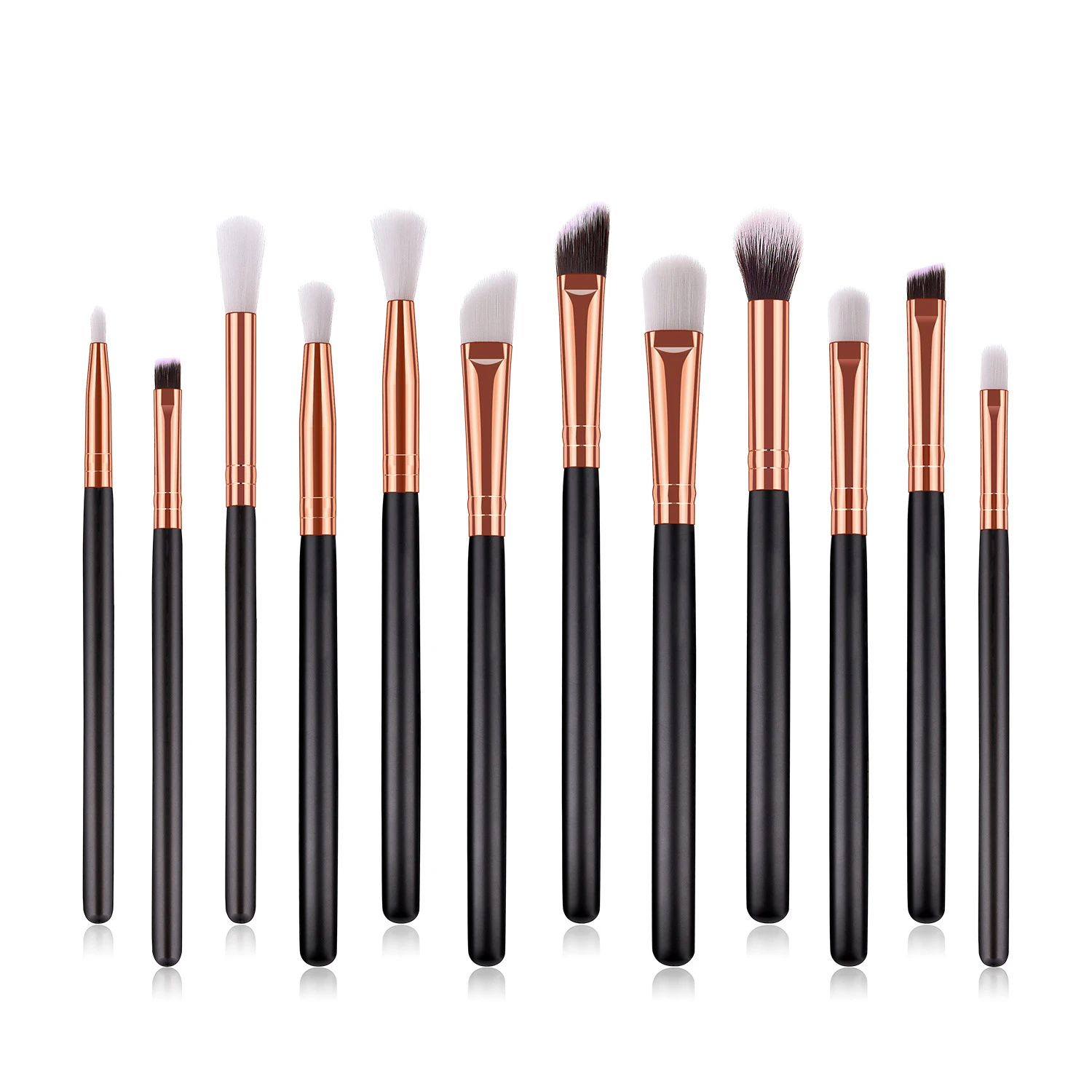 New Arrival 12 Pcs Brush Set Makeup Portable Wooden Handle Build Your Own Makeup Brush Set Soft Fur Makeup Eye Brushes