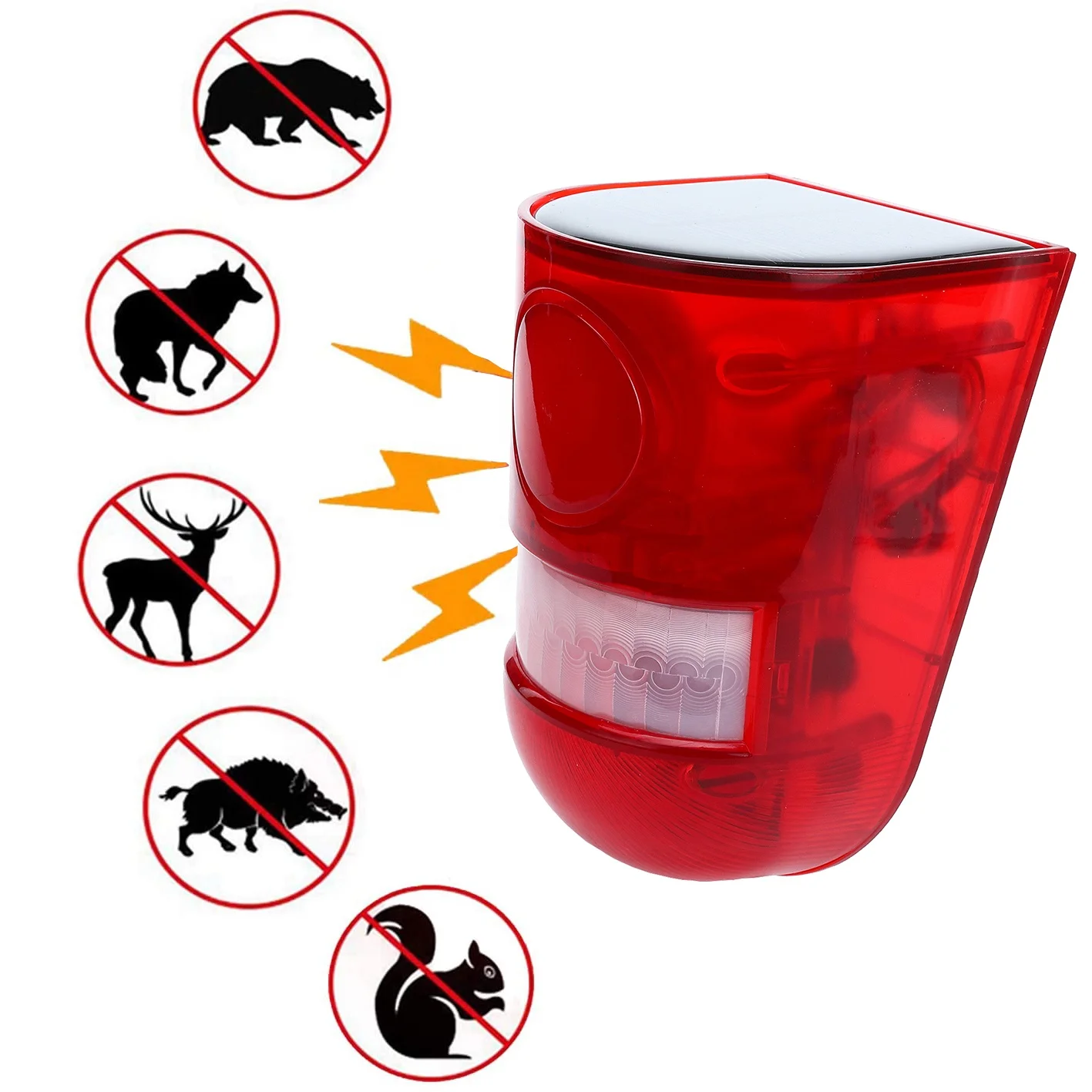 Waterproof Solar Strobe Light with Motion Detector Solar Alarm Light 129db Sound Security Siren Light for House Farm Barn Villa