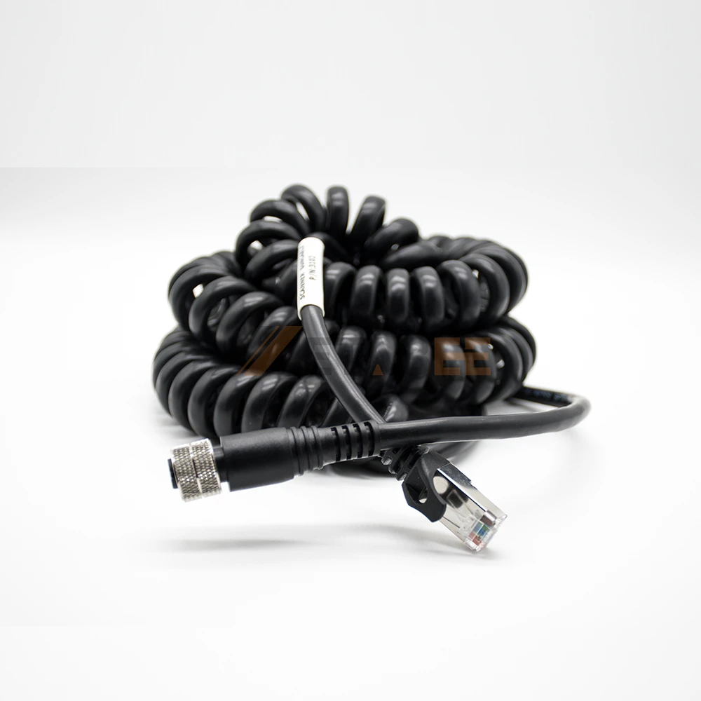 Спиральный кабель Ethernet M12 для промышленных сетей и систем автоматизации