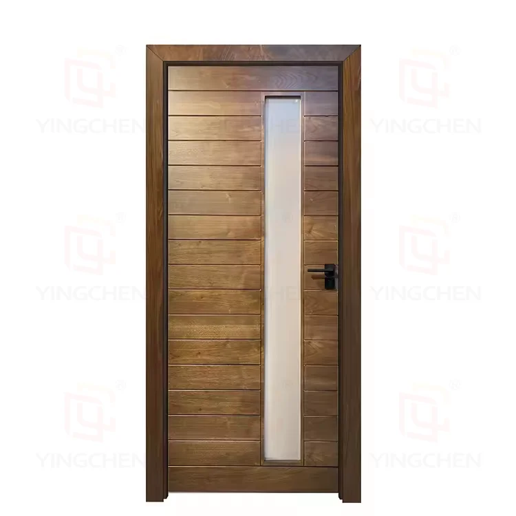 Вертикальный дизайн твердая деревянная арочная дверь внутренняя комнаты спальня круглая верхняя