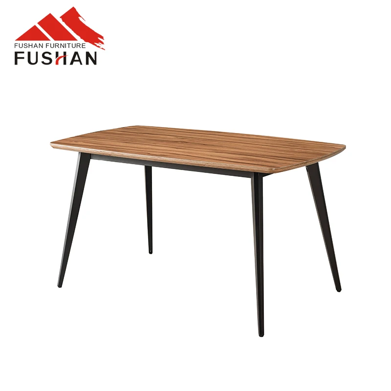 high quality modern simple style dining table with metal frame commerical wooden table
