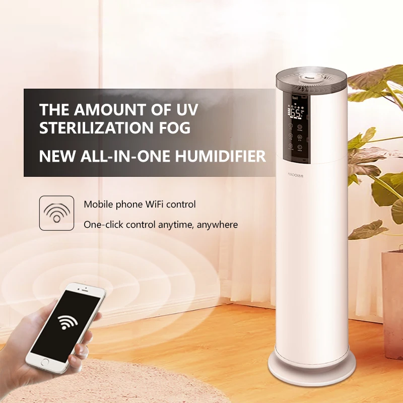 12L Big Capacity Wireless Humidifier Ultrasonic For Dry Air Aroma Oil White Transparent Tank Tuya Ultrasonic Humidifier