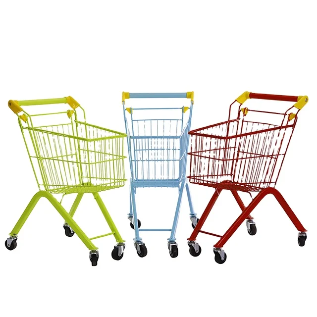 
Latest Kids colourful 30L metal shopping cart new designed 