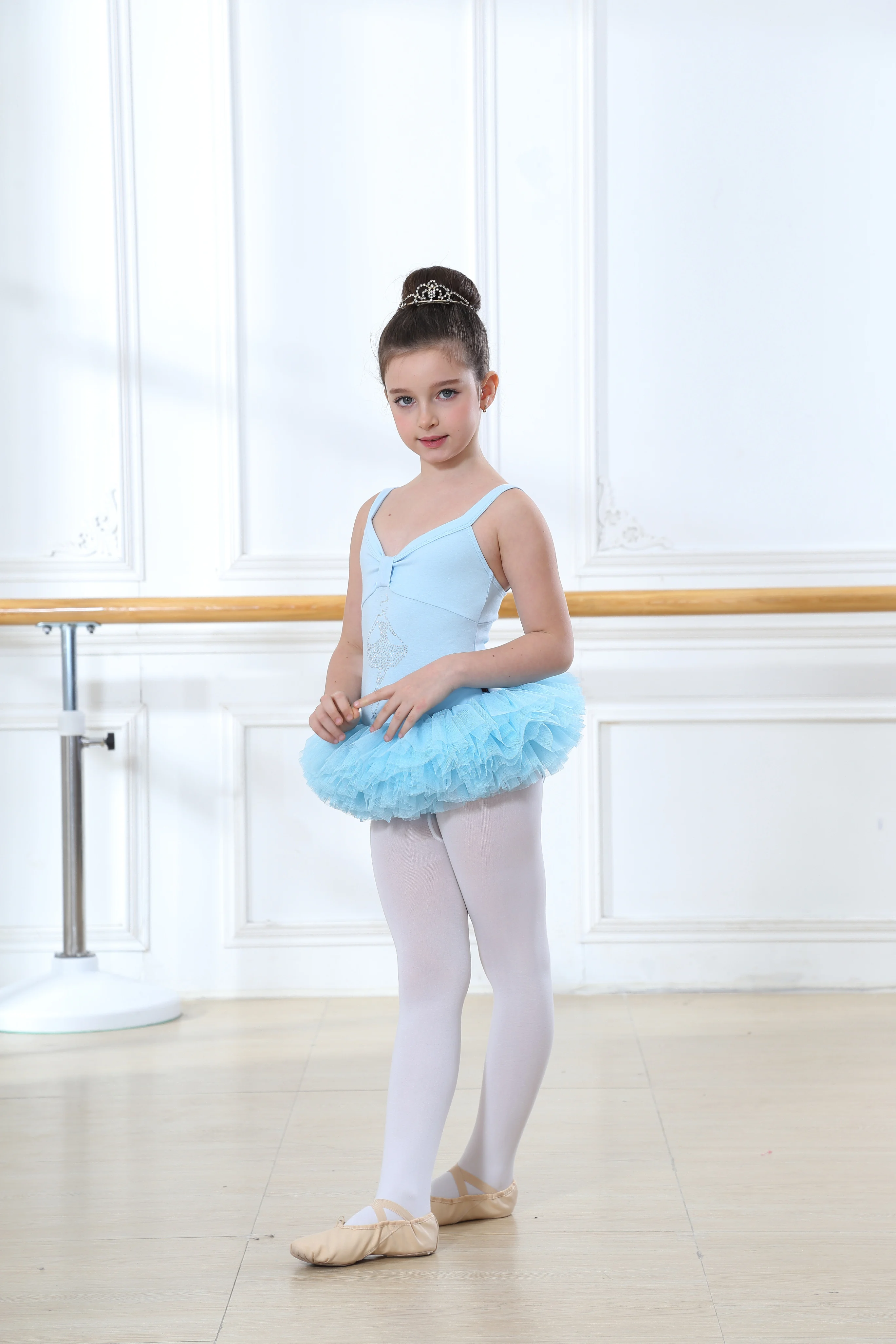 Factory Wholesale custom sleeveless with 8 layer tutu for ballet baby tutu training skirt ballet dresses for girls class wear