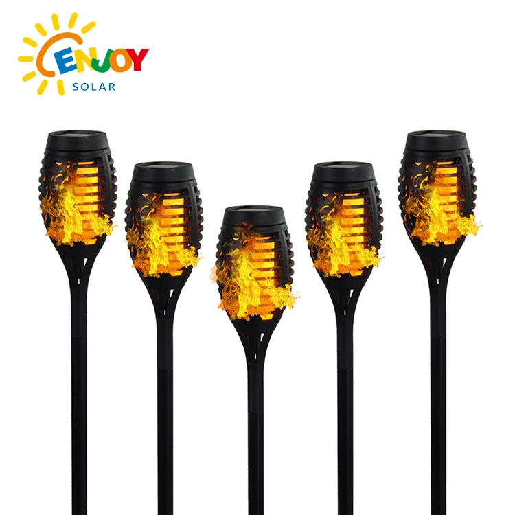 ENJOYSOLAR Torch Landscape LED Garden Stake Lights Flame Effect Outdoor IP65 Waterproof Solar Light LED