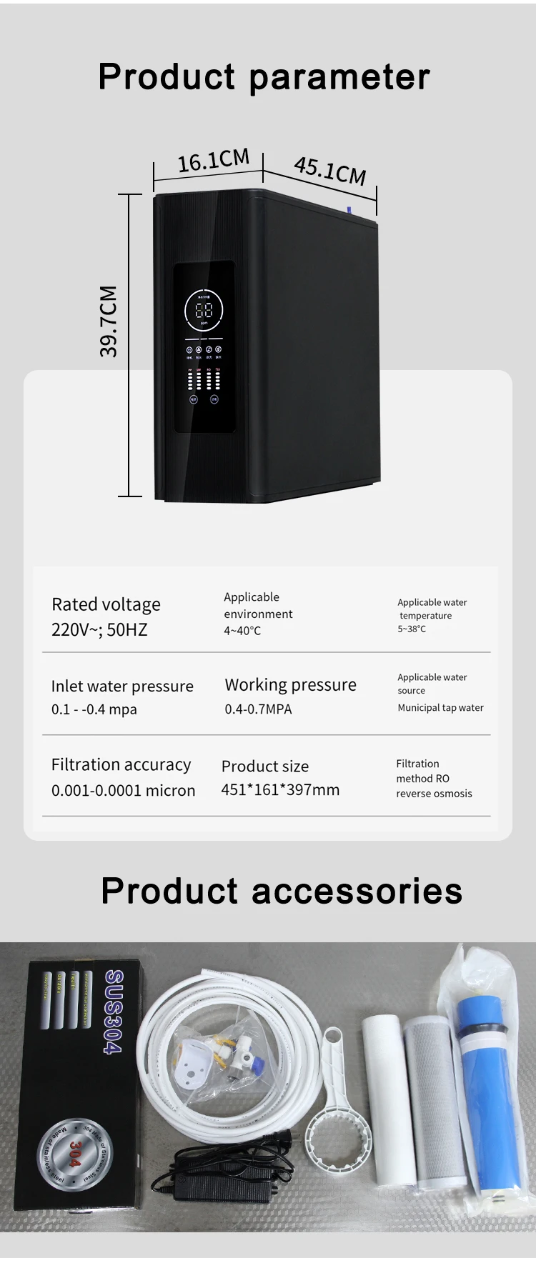 Portable Household RO Water Purifier Machine Instant Alkaline Reverse Osmosis Filter